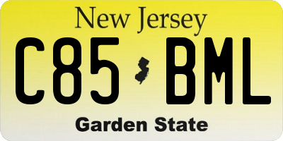 NJ license plate C85BML