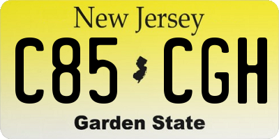 NJ license plate C85CGH