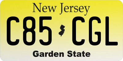 NJ license plate C85CGL