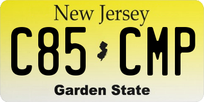 NJ license plate C85CMP