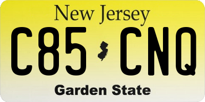 NJ license plate C85CNQ