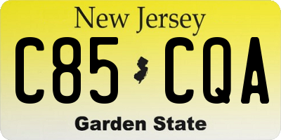 NJ license plate C85CQA
