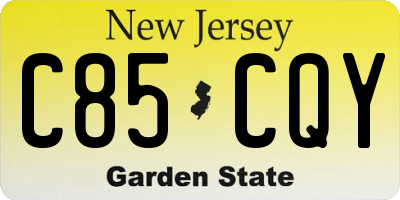 NJ license plate C85CQY