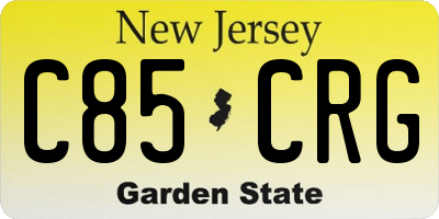 NJ license plate C85CRG