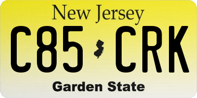 NJ license plate C85CRK