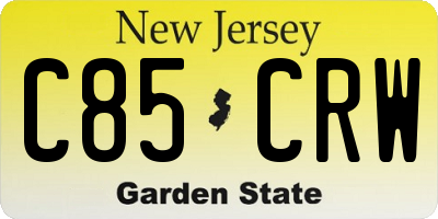 NJ license plate C85CRW