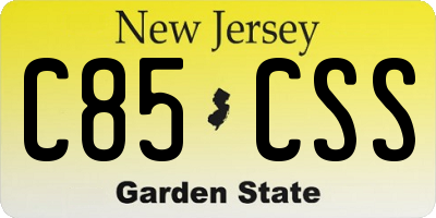 NJ license plate C85CSS