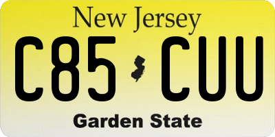 NJ license plate C85CUU