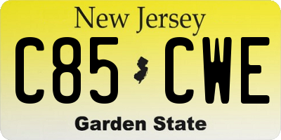 NJ license plate C85CWE