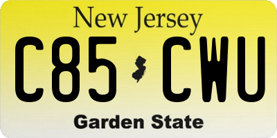 NJ license plate C85CWU