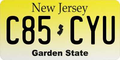 NJ license plate C85CYU