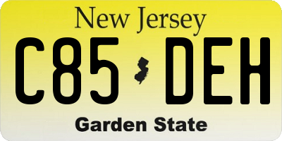 NJ license plate C85DEH