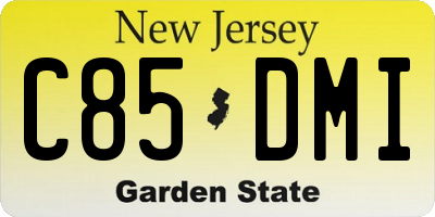 NJ license plate C85DMI