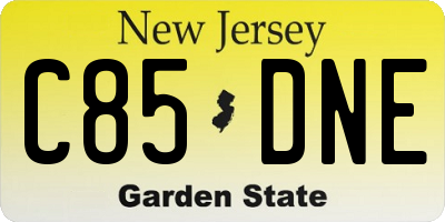 NJ license plate C85DNE