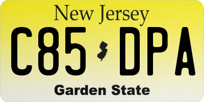 NJ license plate C85DPA