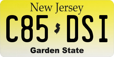 NJ license plate C85DSI