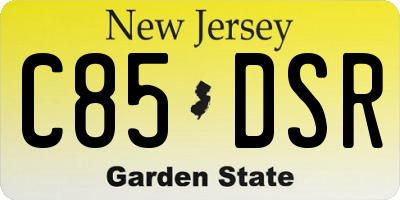 NJ license plate C85DSR