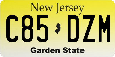 NJ license plate C85DZM
