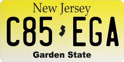 NJ license plate C85EGA