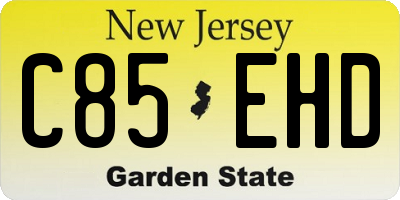 NJ license plate C85EHD