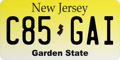 NJ license plate C85GAI