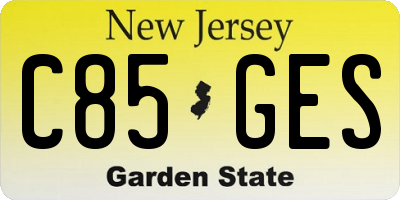 NJ license plate C85GES