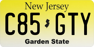 NJ license plate C85GTY