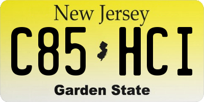 NJ license plate C85HCI