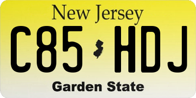 NJ license plate C85HDJ