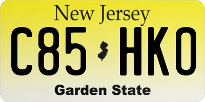 NJ license plate C85HKO