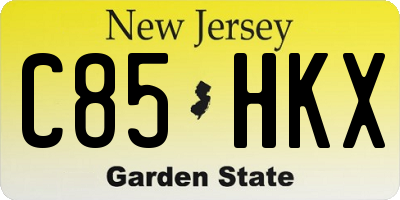 NJ license plate C85HKX