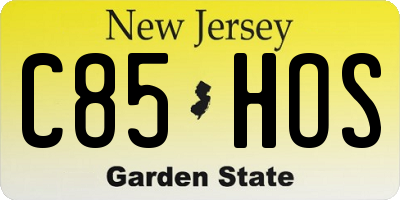 NJ license plate C85HOS