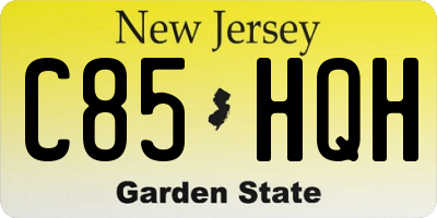 NJ license plate C85HQH