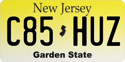 NJ license plate C85HUZ