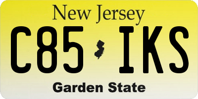 NJ license plate C85IKS