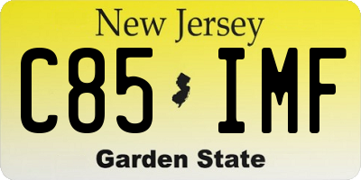 NJ license plate C85IMF