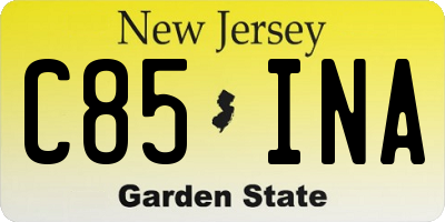 NJ license plate C85INA
