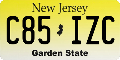 NJ license plate C85IZC