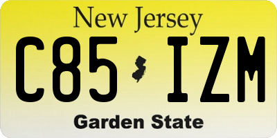 NJ license plate C85IZM