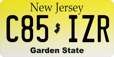 NJ license plate C85IZR