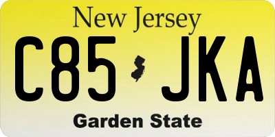 NJ license plate C85JKA