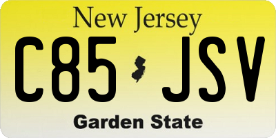 NJ license plate C85JSV