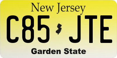 NJ license plate C85JTE