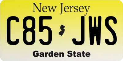 NJ license plate C85JWS
