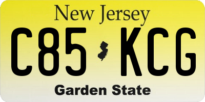 NJ license plate C85KCG
