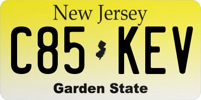 NJ license plate C85KEV