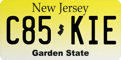 NJ license plate C85KIE