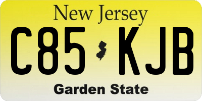 NJ license plate C85KJB