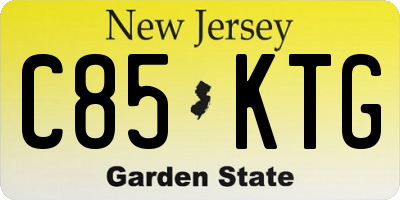 NJ license plate C85KTG