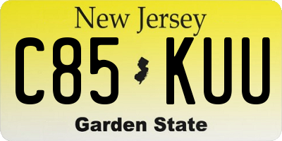 NJ license plate C85KUU